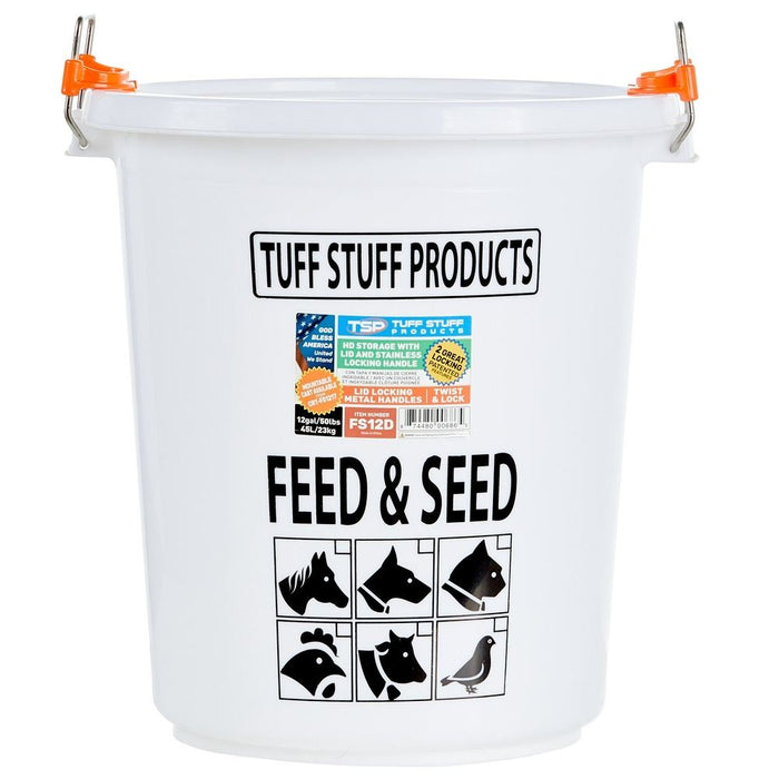 Tuff Stuff Products S Feed Seed Storage with Locking Lid 12 Gallon