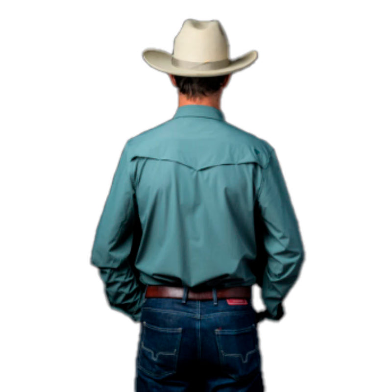 Ferrell Brands Inc Mens Aqua Vented Pearl Snap Shirt