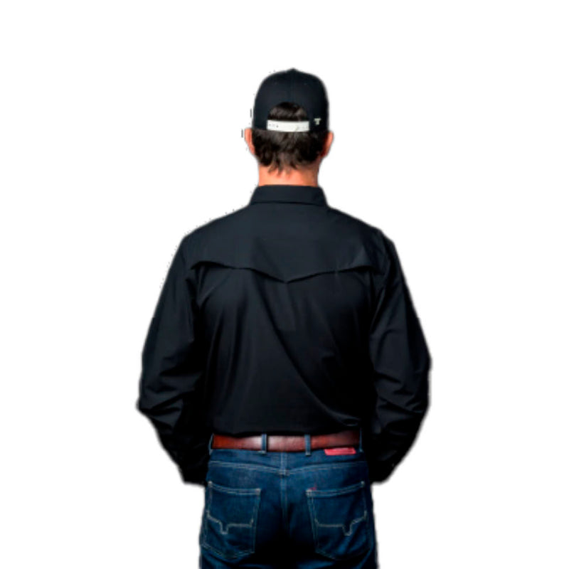 Ferrell Brands Inc Mens Black Vented Pearl Snap Shirt
