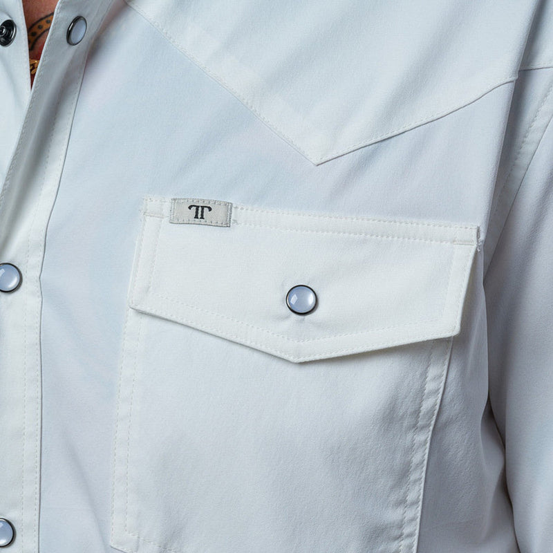 Ferrell Brands Inc Men's White Vented Pearl Snap Shirt