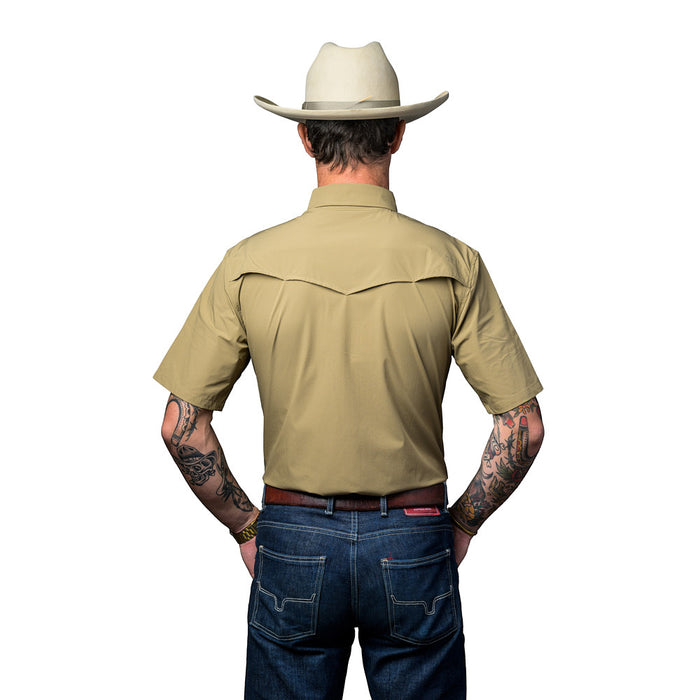 Ferrell Brands Inc Men's Khaki Vented Pearl Snap Shirt