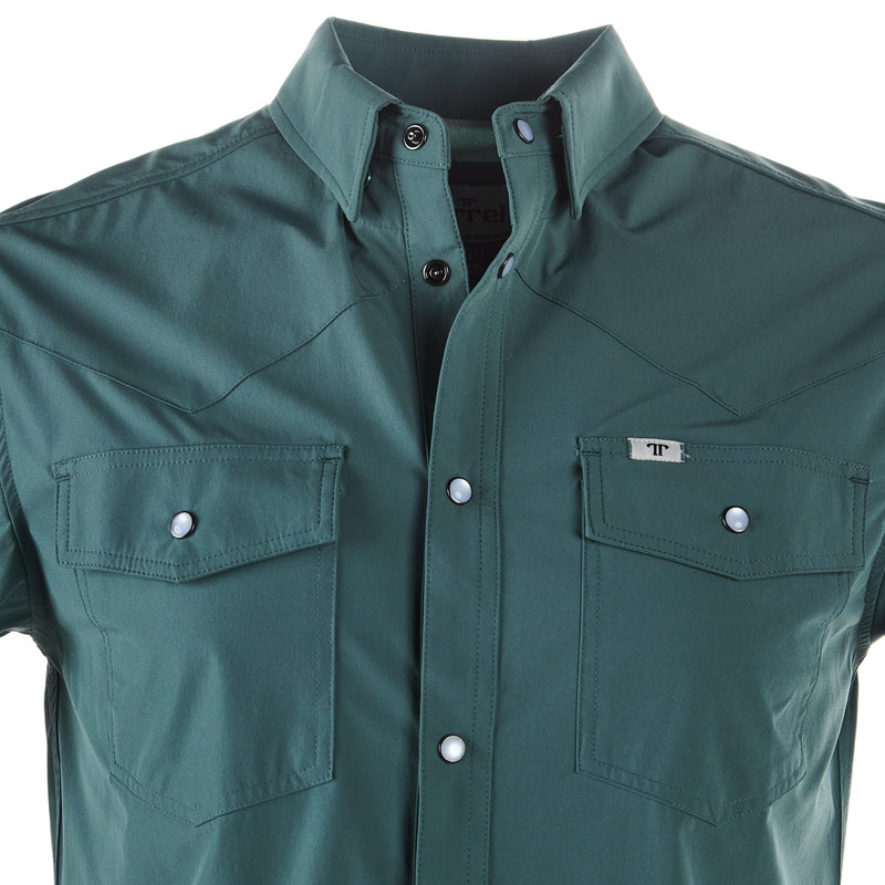 Ferrell Brands Inc Men's Aqua Vented Pearl Snap Shirt