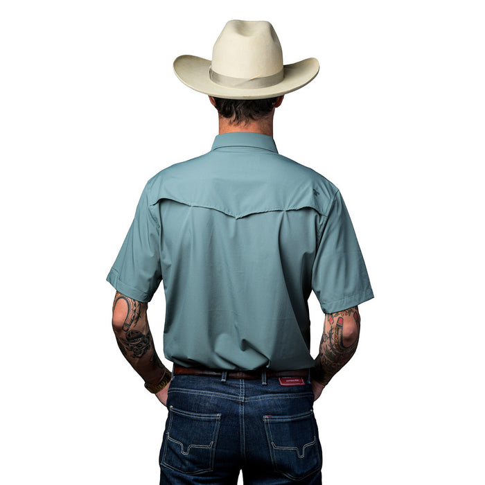 Ferrell Brands Inc Men's Aqua Vented Pearl Snap Shirt