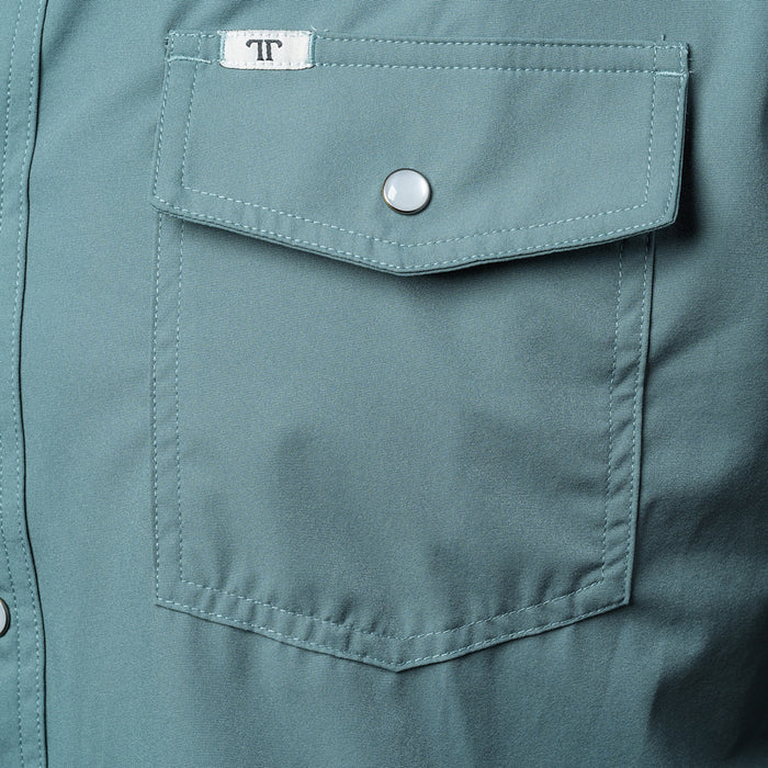 Ferrell Brands Inc Men's Aqua Vented Pearl Snap Shirt