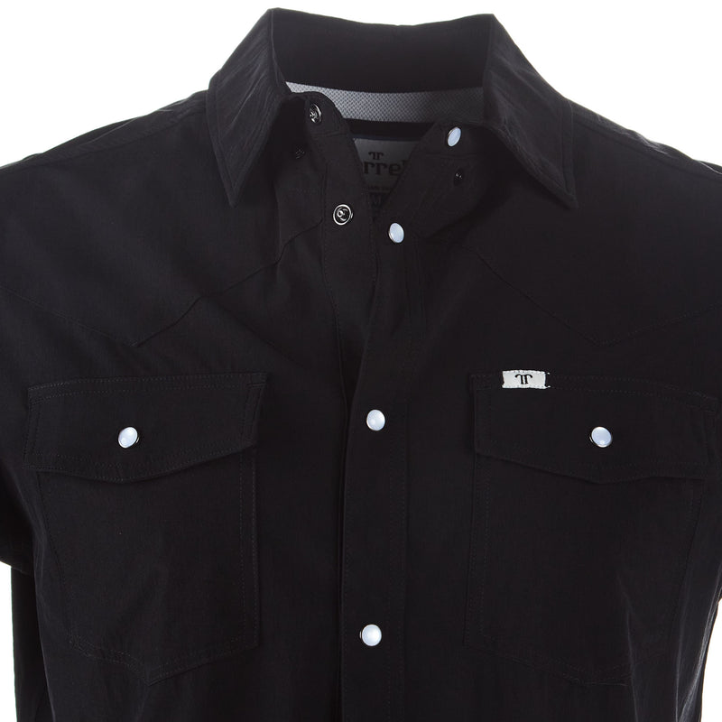 Ferrell Brands Inc Men's Black Vented Pearl Snap Shirt