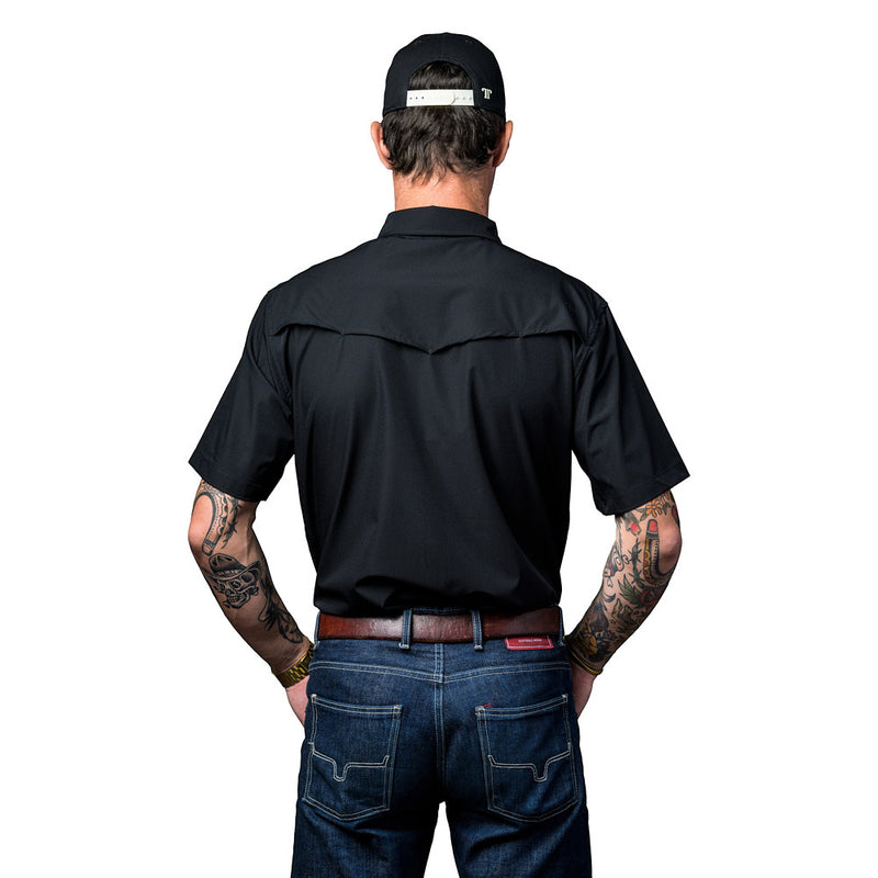 Ferrell Brands Inc Men's Black Vented Pearl Snap Shirt