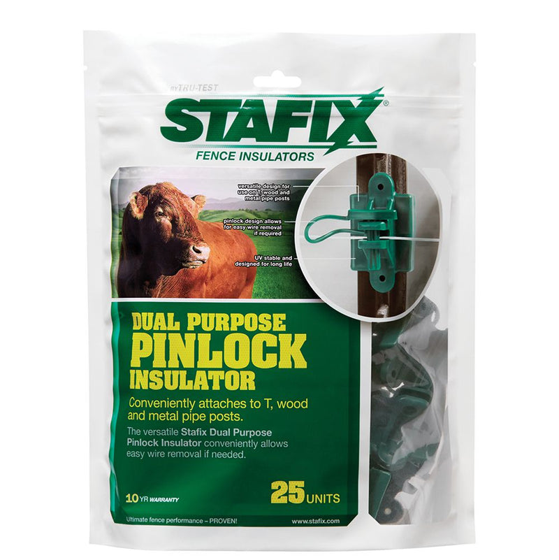 Tru-Test Stafix Dual-Purpose Pinlock Insulator 25/PK