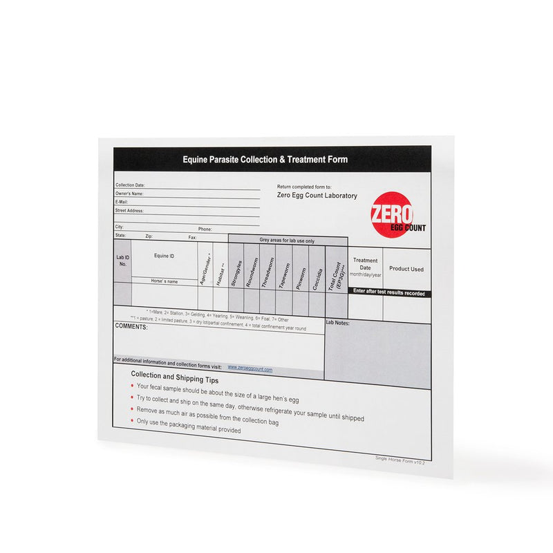 Zero Egg Count Single Horse Parasite Test Kit