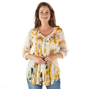 True Blue Ethyl Women's Celine Print Blouse