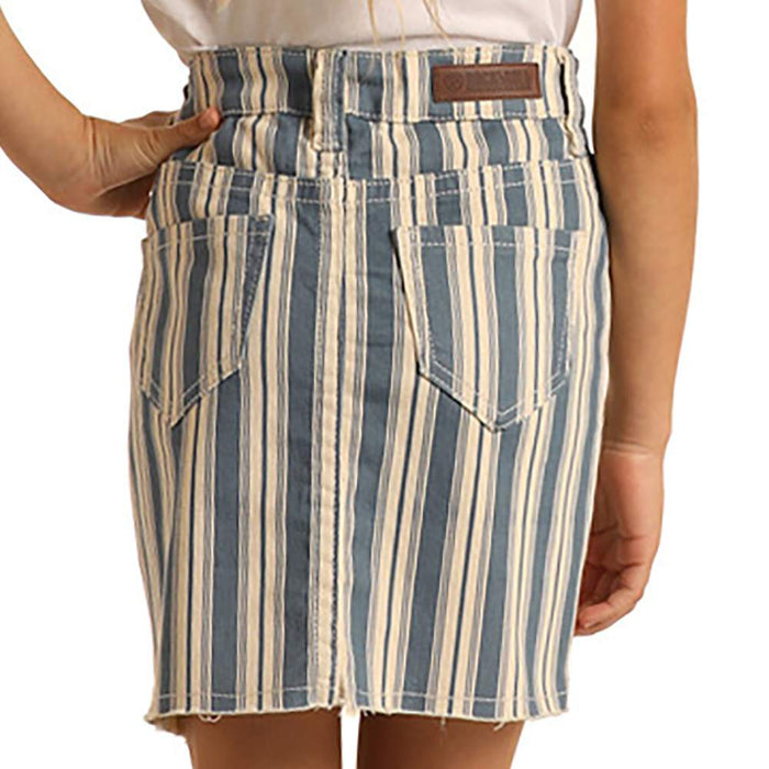 Rock & Roll Denim Girl's Denim Striped Denim Skirt