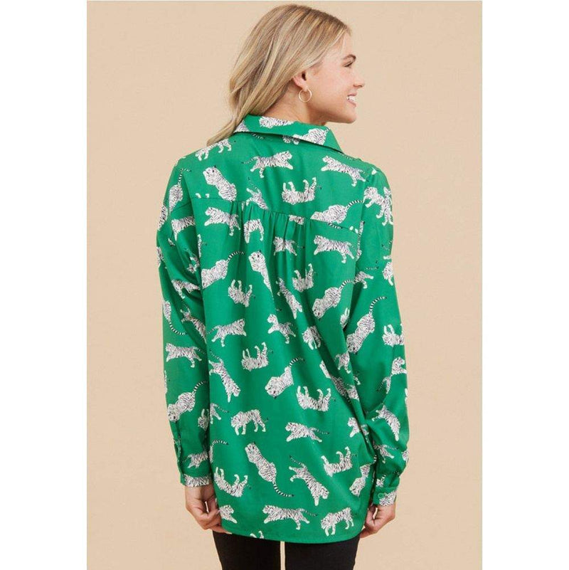 Jodifl Womens Green Cheetah Print