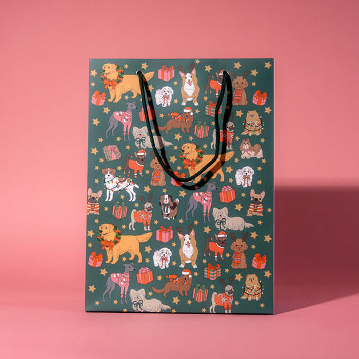 Illustrating Amy Holiday Dogs Gift Bag