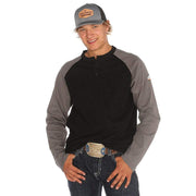 Rasco Fr Men's Grey/Black Henley Flame Resistant T-Shirt