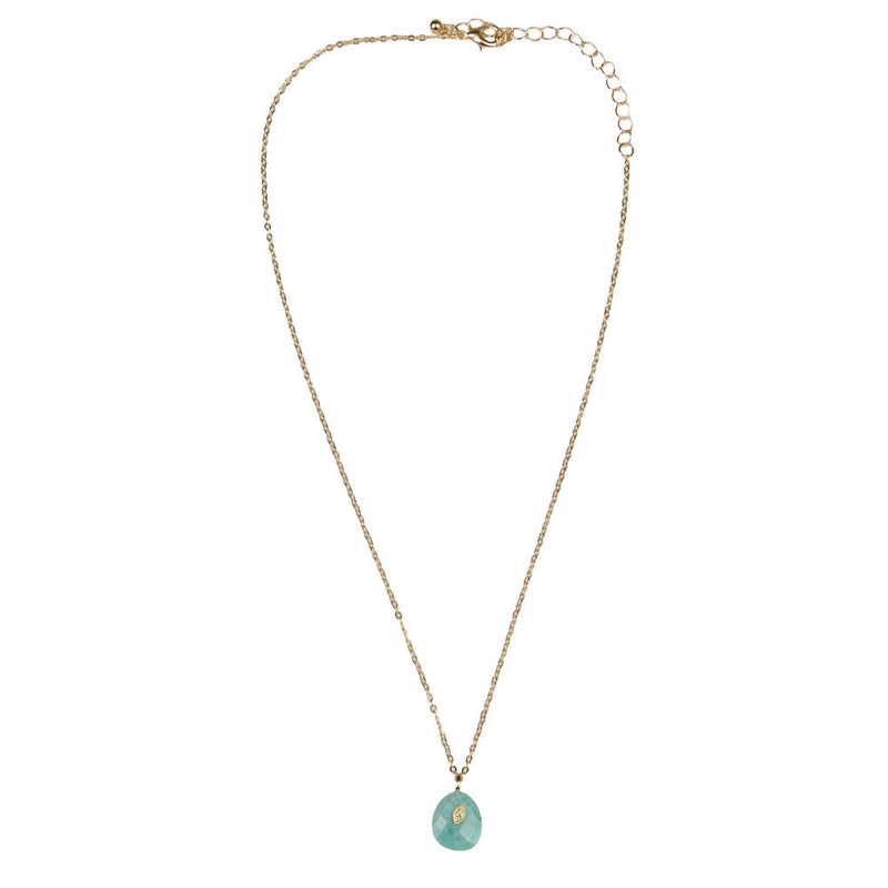 NRS Turquoise Pendant Gold Necklace