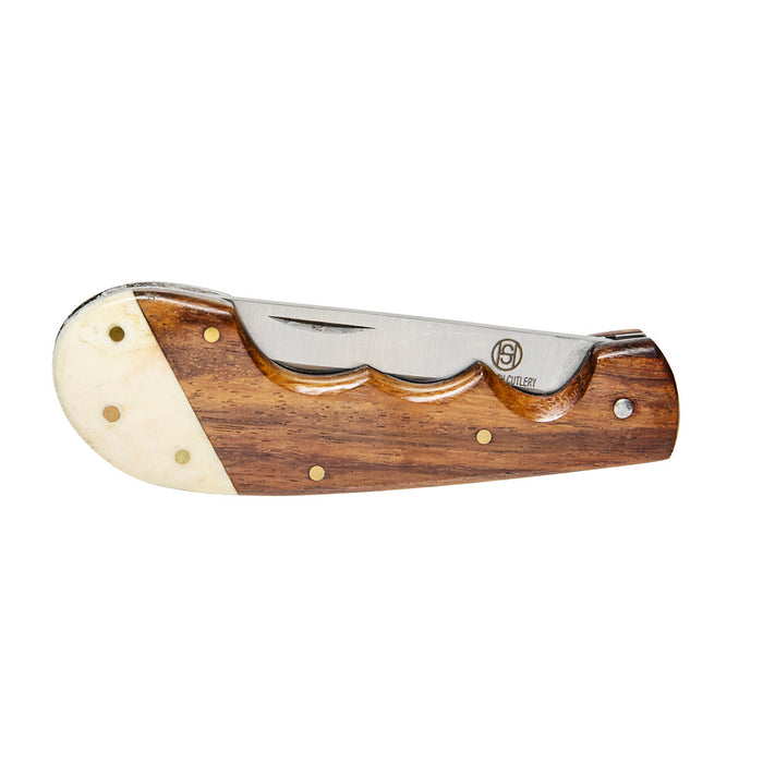 Western Fashion Circle SH Cutlery Wood & Bone Castration Knife with Sheath