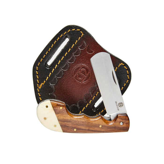 Western Fashion Circle SH Cutlery Wood & Bone Castration Knife with Sheath