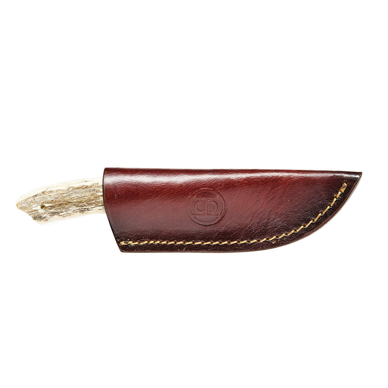 Western Fashion Circle SH Cutlery Damascus Wood & Bone Drop Point Knife with Sheath