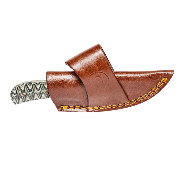 Western Fashion Circle SH Cutlery Black & Gold Partial Serrated Fixed Blade with Sheath