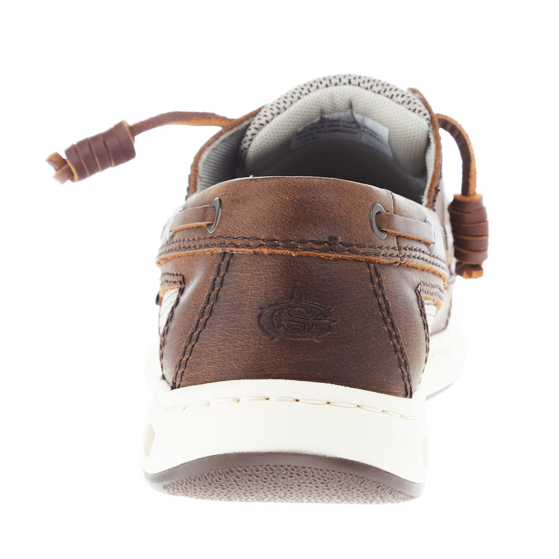 Justin Boot Company Mens George Strait Angler Cigar Brown Mocc Toe Boat Shoe