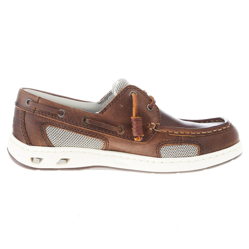 Justin Boot Company Mens George Strait Angler Cigar Brown Mocc Toe Boat Shoe