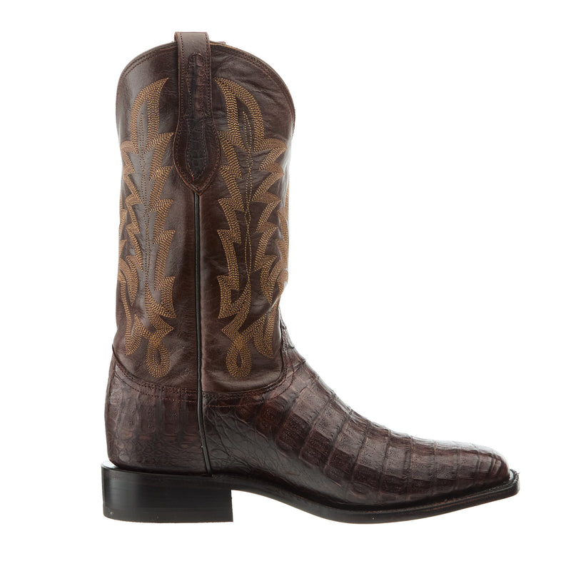 Justin Boot Company Men`s George Strait Panama Brown Caiman 12In Brown Top