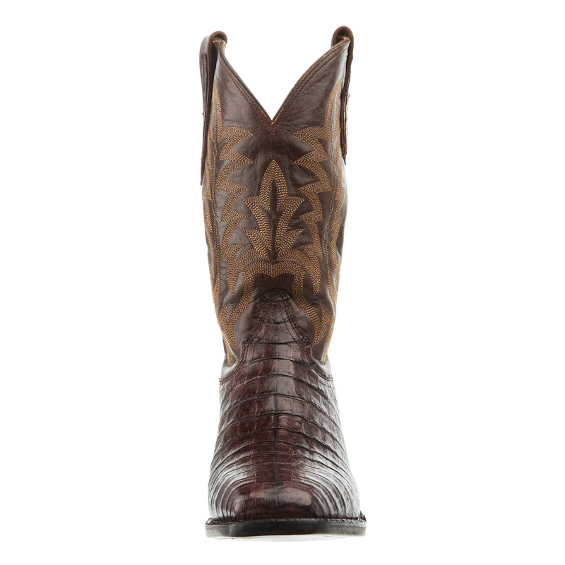 Justin Boot Company Men`s George Strait Panama Brown Caiman 12In Brown Top