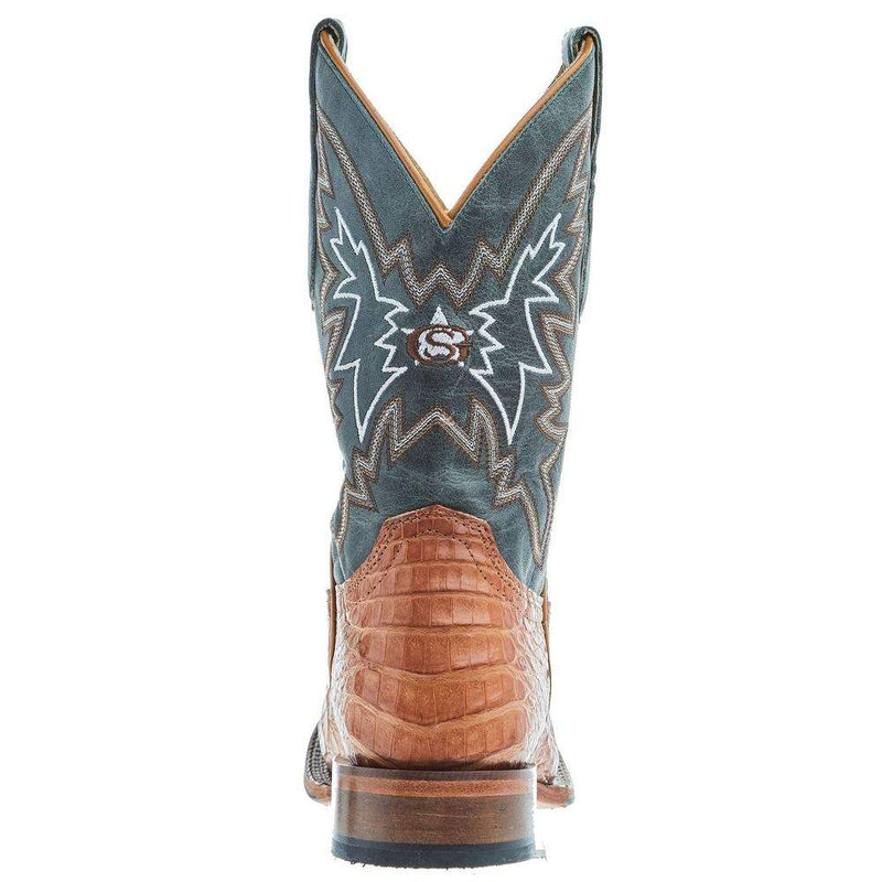 Justin Boot Company Mens George Strait Haggard Vintage caiman 11in Green Cowhide Top Boot