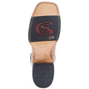 Justin Boot Company Mens George Strait Haggard Vintage caiman 11in Green Cowhide Top Boot