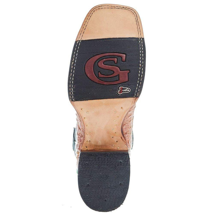 Justin Boot Company Mens George Strait Haggard Vintage caiman 11in Green Cowhide Top Boot