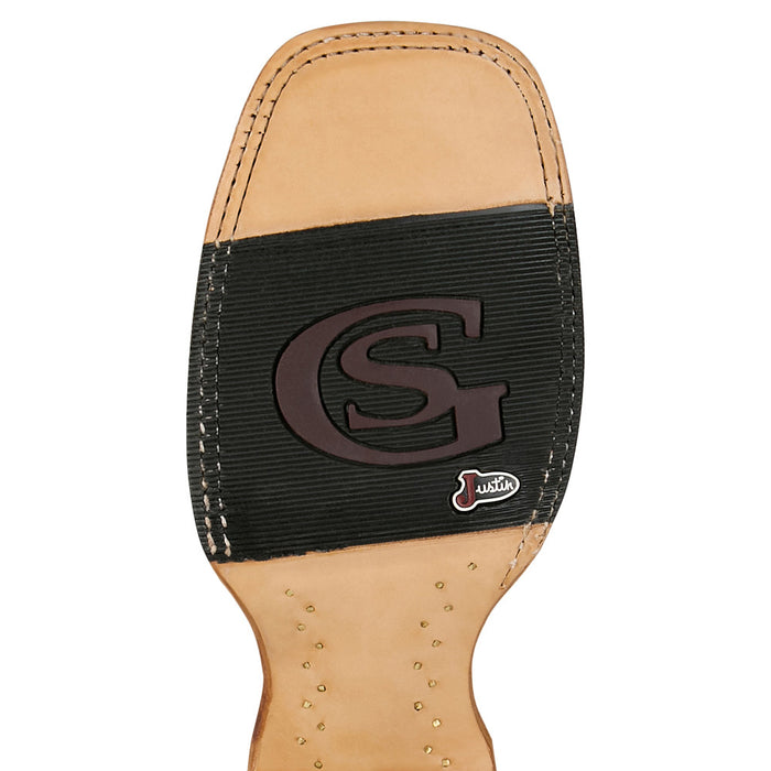 Justin Boot Company Mens George Strait Tan Caiman 11In Brown Cowhide Top Boot