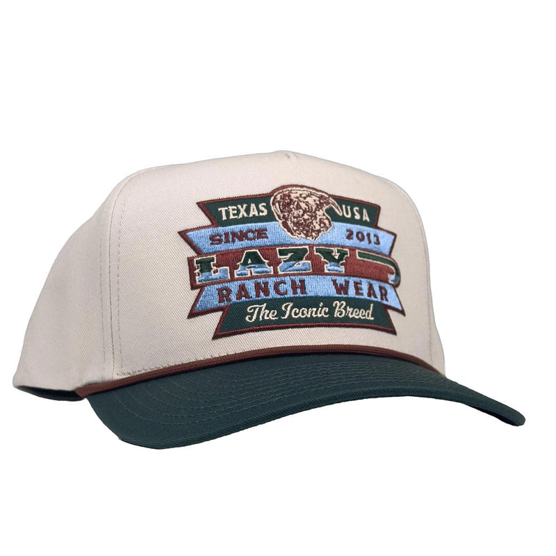 Lazy J Ranch Wear Cream & Green Ranchero Vintage Cap