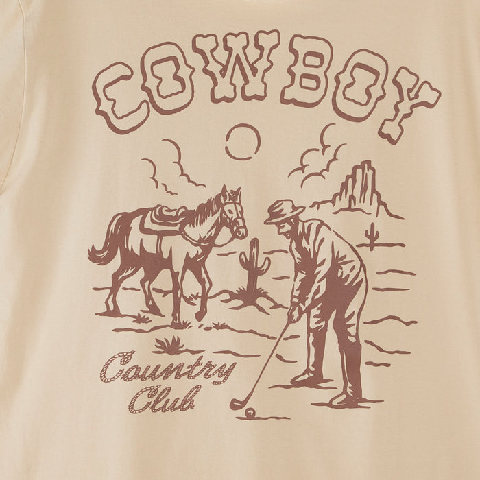 Cowboy Country Club Llc Men's Horse and Sun Brown Tee Shirt