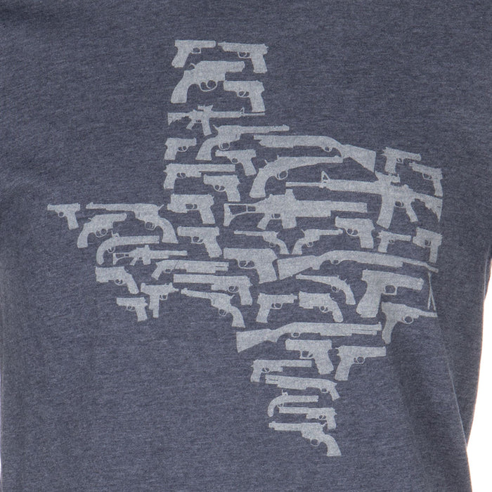 Mason Jar Label Llc Gun State Texas Short Sleeve Navy Unisex T-Shirt