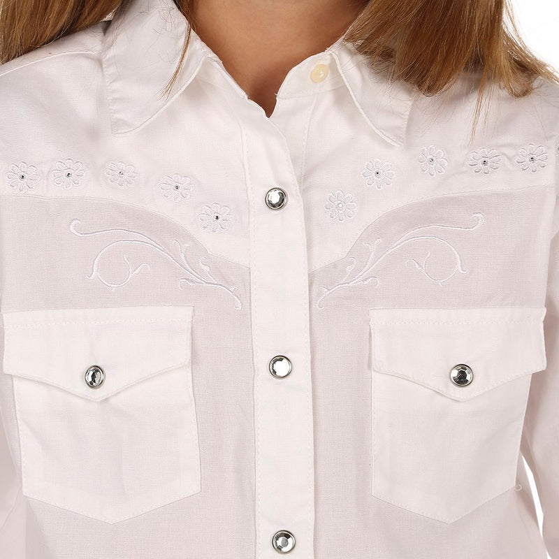 Wrangler Girls White Western Shirt