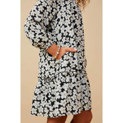 Hayden Girl's Black Floral Dress
