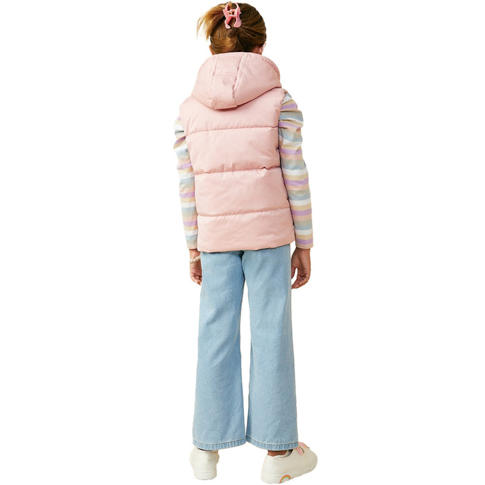 Hayden Girl's Pink Padded Hooded Vest