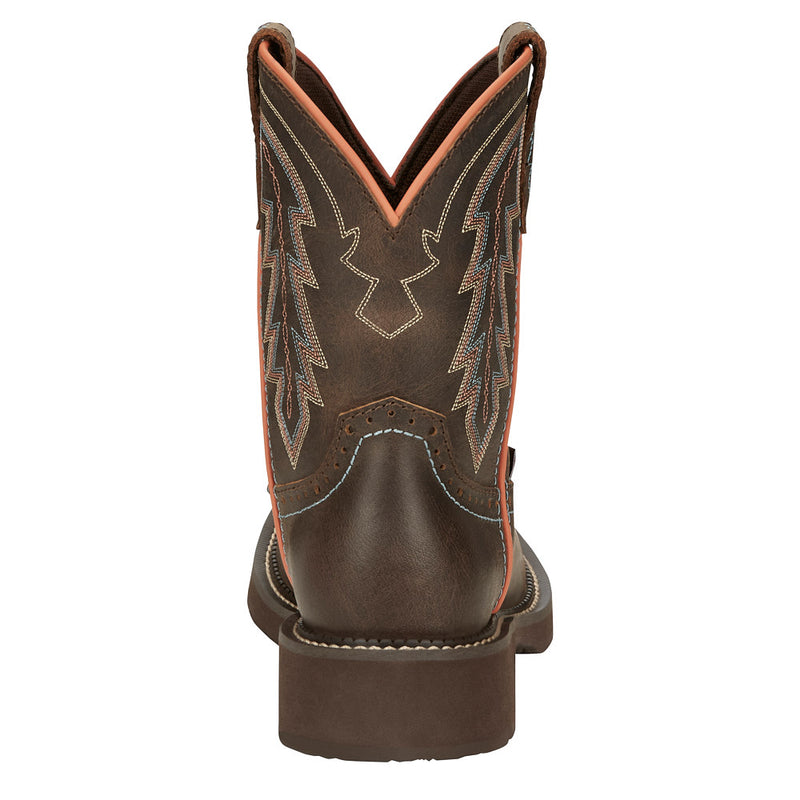 Justin Boot Company Women`s Gypsy Brown Vamp 8In Round Toe Western Boot