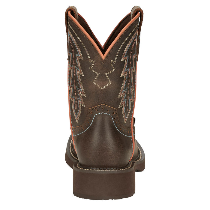 Justin Boot Company Women`s Gypsy Brown Vamp 8In Round Toe Western Boot