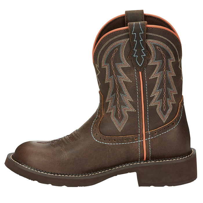 Justin Boot Company Women`s Gypsy Brown Vamp 8In Round Toe Western Boot