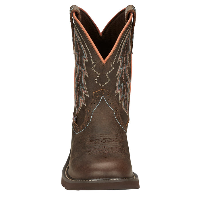 Justin Boot Company Women`s Gypsy Brown Vamp 8In Round Toe Western Boot