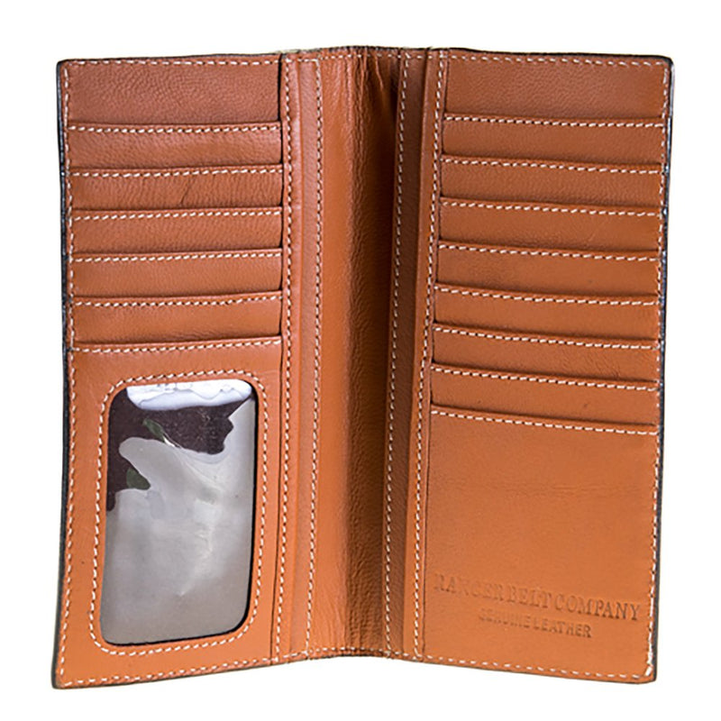 Western Fashion Leather Rodeo Wallet with Lace Detail