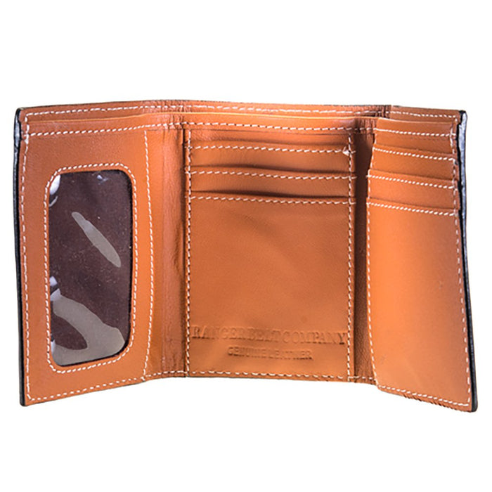Western Fashion Leather Tri-Fold with Lace Detail