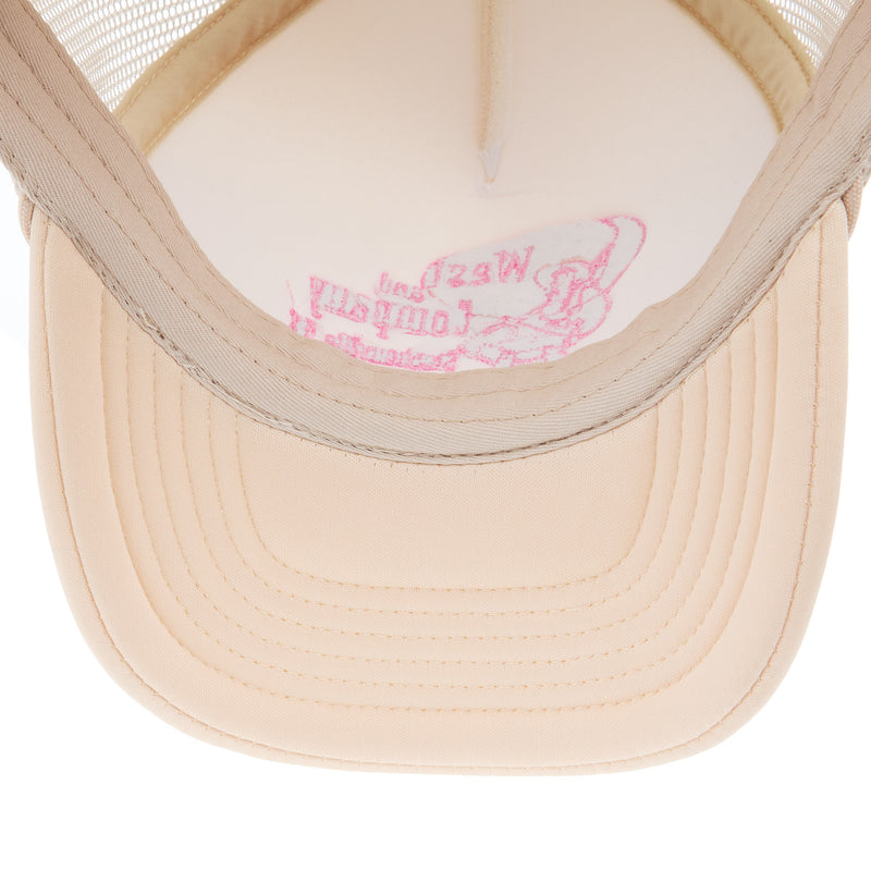 West And Company Tan Embroidered Pink Cowgirl Cap