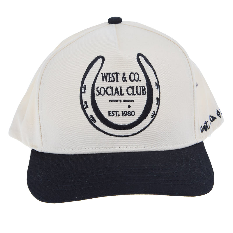 West And Company & Co Black/Cream Social Club Embroidered Cap