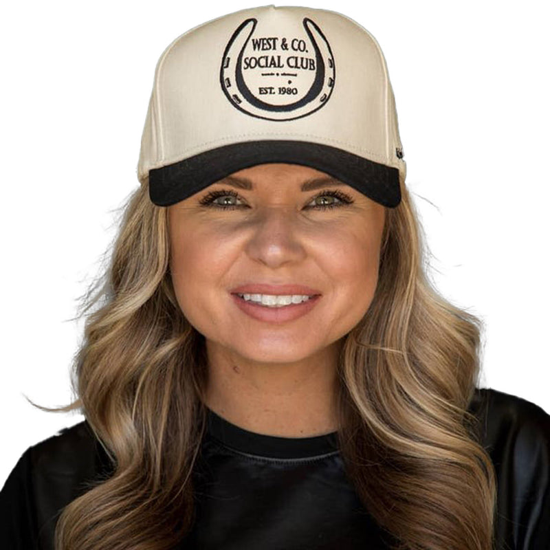 West And Company & Co Black/Cream Social Club Embroidered Cap