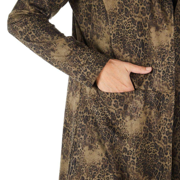 True Blue Ethyl Women's Olive Print Long Jacket