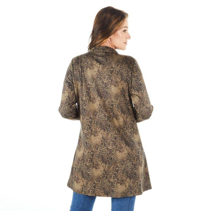 True Blue Ethyl Women's Olive Print Long Jacket