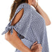True Blue Womens Navy Gingham Top