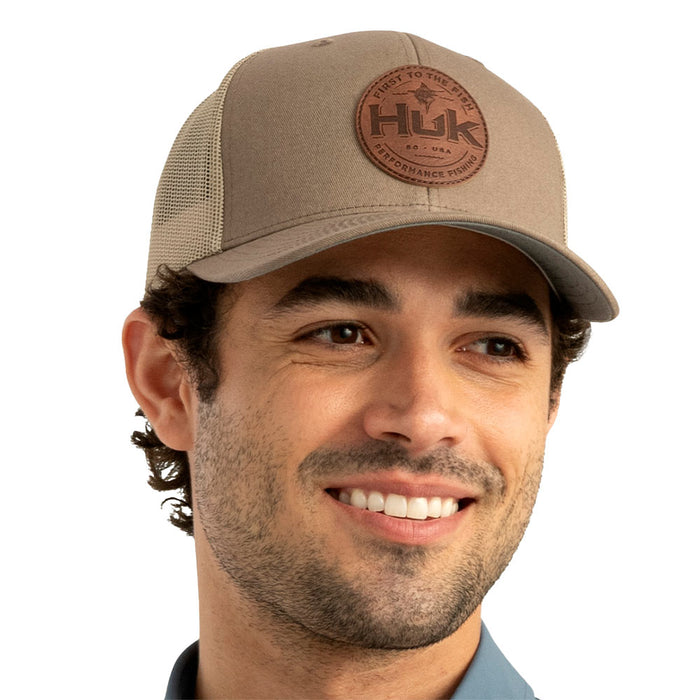 Huk Men's Dock Leather Patch Cap