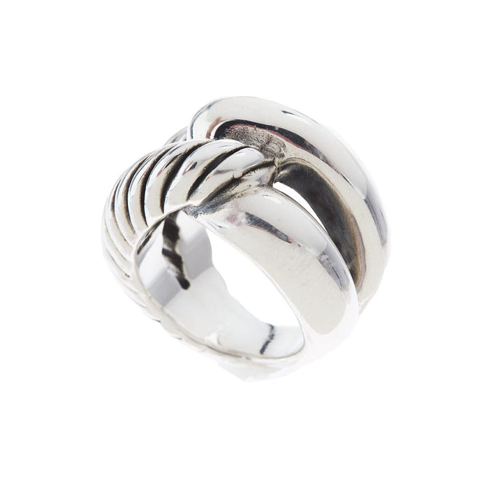 Andy Mikes Hartford Silver Twisted Ring